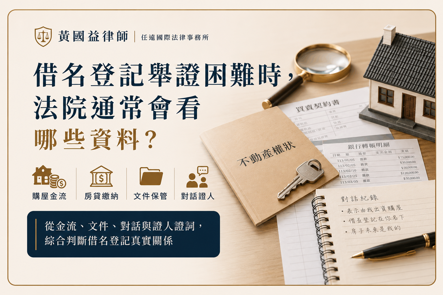 借名登記如何舉證？法院通常會看哪些資料